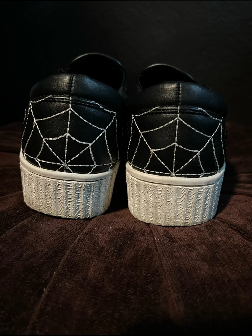 Strange Cvlt spiderweb slip on sneakers
